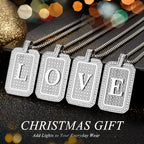Initial Pendant Necklace Men Women Uppercase Silver Letter Diamond A-Z Stainless Steel Box 22 Inch - color: Silver-O