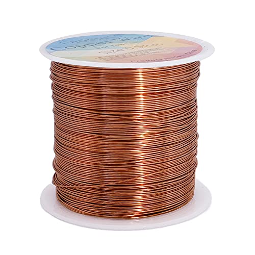 328 Feet Tarnish Resistant Copper Wires 24 Gauge/0.5mm Jewelry Craft Wires Beading Wire for Jewelry Making, Wire Wrapping and Crafting(Copper) - color: 1Copper, size: 24 Gauge