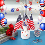 DECYOOL Independence Day Beads, DECYOOL 1200Pcs 4mm Patriotic Spacer Beads 4th of July Loose Ball Round Beads for DIY Bracelet Jewelry Making Craft, Red & Silver & Blue - color: Red & Silver & Blue, size: 4mm
