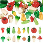 Craftdady Fruit Dangle Charms Pendants Cute Resin Food Pendants Apple Orange Pineapple Strawberry Pendants Lovely Vegetable Mushroom Charms for DIY Craft Earring Bracelet Necklace Jewelry Making - color: Mixed Color Vegetable