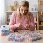SGHUO Bead Organizer Box, 112pcs Small Organizers, 4-Tier Stackable Storage Container Box for Art Craft Storage, Washi Tape, Kids Toys, Jewelry, Beauty & Sewing Supplies - style: 4 tier-2in