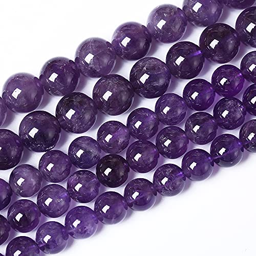 4mm 90pcs AAAAAA Natural Amethyst Purple Crystal Quartz Beads Gemstones Round Stone Beads for Jewelry Making DIY Women's Bracelet Necklace, Earrings (Amethyst, 4mm) - color: Amethyst, size: 4mm