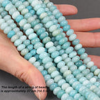 ICAI Beads 5x8mm Natural Stone Beads Rondelle Spacer Loose Beads for Jewelry Making DIY Crafts Design 1 Strand 15" APPR (Amazonite, 5x8) - color: Amazonite, size: 5x8