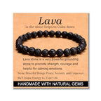 MASSIVE BEADS Handmade Yoga Stretch Elastic Bracelet Natural Stone Crystal Healing Power Energy Gifts for Unisex Adult 4mm 6mm 8mm 10mm - color: Black Lava(Calm), size: 6mm