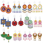 BEUNITONE Retro Fringe Earring Making Kit, Diamond Art Craft Supplies with 12 Designs, Crystal Beads and Findings for Adults DIY Jewellery Creating Gift - style: Tassel