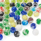 Elecrelive 50Pcs Round Glow in The Dark Beads 12mm Luminous Lampwork Glass Beads for DIY Bracelet Necklace Earring Jewelry Making - color: Mixed Color-12mm