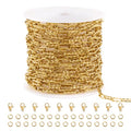 SMYHTGLIF 16.4 Feet Gold Stainless Steel Chain for Jewelry Making Soldered Peanut Chain Bulk for Craft Jewelry Supplies - color: Gold
