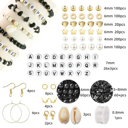 Basigeese Jewelry Making Supplies Kit Natural Stone Beads for Irregular Gemstone Beading with for DIY Craft Bracelet Necklace Earrings for Adults (Obsidian) - color: Obsidian