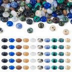 Beadthoven 300pcs 4mm Mixed Gemstone Rondelle Beads 10 Styles Flat Round Disk Abacus Natural Stone Beads Spacers Smooth Energy Healing Crystal Spacers for DIY Jewelry Making Bracelets Necklace - color: Rondelle-Mix, size: 4mm