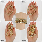 Song Xi 18K Gold Hematite Beads Round Loose Beads for Jewelry Making DIY Bracelets and Necklaces 6mm/60pcs - color: 18k gold, size: 6mm