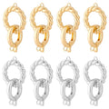 PH PandaHall 8pcs 18K Gold Plated Brass Fold Over Clasps 25.5mm Fold Over Clasp Extender, Double Bail Clasps Jewelry Extender Clasp for Bracelet Necklace Anklets Jewelry Making Accessories