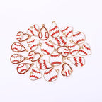20PCS Sports Charms Enamel Basketball Baseball Pendant Charms for Jewelry Making Rhinestone Ball Game Softball Charms for Necklace Bracelet Earrings DIY Crafts - color: Set 7