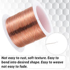 28 Gauge Bare Copper Wire 328 Feet Jewelry Wire 0.3mm Pure Copper Jewelry Beading Wires Soft Metal Plant Stem Tie for DIY Crafts Gardening Bonsai (Copper Tone)