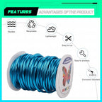 Aluminum Craft Wire,8 Gauge (3mm) Turquoise Blue Bendable Wire,32 Feet Continuous Roll for Jewelry Making,Sculpting,Floral & Armature Projects - size: 8 Gauge 32FT, style: Turquoise Blue