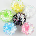 6Pcs Luminous Big Flower Fancy Beads for Pens Flower Focal Space Beads for DIY Craft Beadable Pens Keychain Bracelet Necklace Earrings Jewelry Making - color: Luminous Big Flower