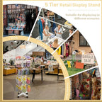 Flenpptly Retail Display Stand Rotating Display Rack 5 Tier Spinning Display Stand for Craft Shows, Jewelry, Keychain, Earring Adjustable Height Retail Display Racks (5-Tier White) - color: 5-Tier White