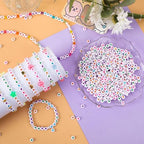 Augshy 700Pcs Round Heart Beads,Valentine's Day Acrylic Heart Beads for Bracelets Jewelry Making Lanyard Necklace Friendship Bracelets(4 x 7 mm) - style: Colorful Heart Style