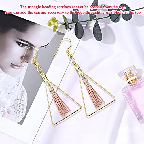 240PCS Triangle Earring Beading Hoop Set for Jewelry Making - 100PCS Earring Hooks & Backs (K Gold, White K) - color: 240PCS;Triangle;K Gold,White K