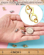 Dailyacc S925 Double Opening Lobster Clasp Sterling Silver and Gold Necklace Bracelet Extender Clasps and Closures for DIY Jewelry - color: Gold 2PCS, size: 21mm × 11mm