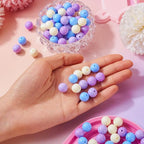 100 Pcs 11.5-12mm Bubblegum Beads Opaque Acrylic Chunky Loose Spacer Round Focal Beads for Jewelry Making Bracelet Necklace Keychain Craft Art Making,Hole:1.8mm,Blue Violet - color: Blue Violet