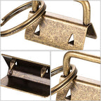 45Pcs 1 inch Bronze Key Fob Hardware Kits 1” Metal Gunmetal Keyfobs Hardware Bulk for Keychains Fob Wristlet Hardware with Key Ring for Lanyard - color: Bronze key fob hardware