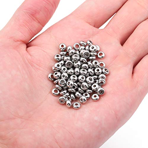 BEADIA Stainless Steel Spacer Beads 5x3mm Rondelle Loose Charm Caps Beads for DIY Jewelry Making 100pcs with 1.5mm Hole - color: 5x3mm 1.5mm