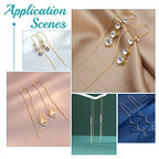 UNICRAFTALE 20pcs Golden Stainless Steel Ear Threads Earrings 109mm Long String Ear Threads with Loops Drop Earring Threader Jewelry Finding for Jewelry Making - color: Golden, size: 109mm