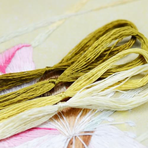 4 Skeins Mulberry Silk Floss Embroidery Thread Floss-Cross Stitch Threads China Silk Woven Jewelry Threads DIY Sewing Kits (12) - color: 12