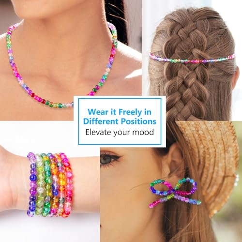 XSEINO About 7200pcs 144 Colors 6mm Crackle Glass Beads Bracelet Making Kit,6Box Different Style Crack Series Colorful Crystal Beads for Bracelet Jewelry Making,DIY Crafts,Friendship Bracelets - color: All 6 Series