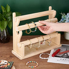 FINGERINSPIRE Wood 3 Tier Detachable Bracelet Holder Bangles Display Storage Stand Hair Rope Display Organizer Retail Stores Counter Top Jewelry Storage Displays for Bracelet Watch Bangles Hairband
