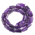 GEM-Inside 25Pcs 8x12mm Natural Amethyst Quartz Gemstone Faceted Freeform Tube Column Chakra Beads for Jewelry Making Full 15" Strand Power Energy Healing - color: Amethyst Quartz