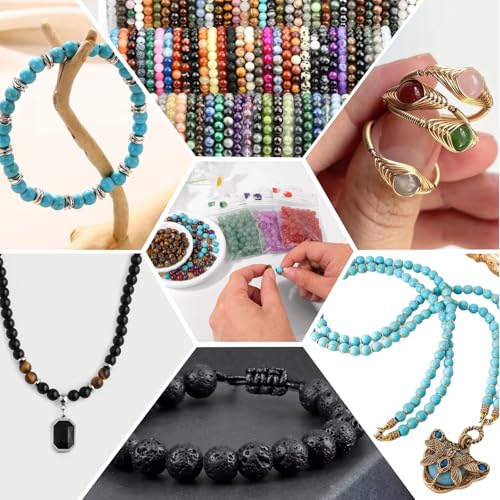 Raicegs 100pcs 4mm Amethyst Beads Natural Gemstone Beads Round Loose Beads for Jewelry Making DIY Bracelets Necklace - color: Amethyst, size: 4mm Round