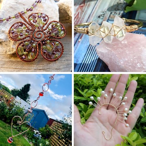 Cheriswelry 26.25 Feet Copper Wires 20 Gauge 0.8mm Tarnish Resistant Pink Copper Jewelry Wire Round Bendable Metal Beading Wire for Jewelry Making Weaving Gardening - size: 20 Gauge(0.8mm)