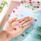 Beadthoven 120Pcs 6 Colors Butterfly Lampwork Beads Gold Sand Tiny Butterfly Shaped Glass Bead Caps Glittery Transparent Crystal Spacers for DIY Bracelet Necklace Earrings Jewelry Making - color: Butterfly Tiny
