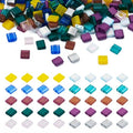 Pandahall 200Pcs Flat Square Glass Beads - 2-Hole Tila Beads in 10 Colors for Bracelet, Necklace & Earring Jewelry Making - color: 10 Color - Square