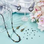 PH PandaHall 12 Styles Brass Spacer Beads, 96PCS Gunmetal Jewelry Beads Pumpkin Round Metal Spacers Polygon Flower Beading for DIY Summer Bracelet Necklace Jewelry Making Craft, 3-8mm