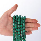 Natural Malachite Cylinder Tube Beads 10x14mm 38cm/str Loose Semi Gemstone Stone Beads for Making Bracelets Necklace - color: Malachite