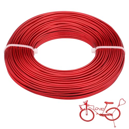 12 Gauge Aluminum Wire 100FT, 2mm Bendable Metal Anodized Aluminum Wire for Sculpting Jewelry Making Crafts Wreath Beading Floral(Red) - color: Red