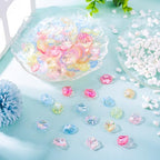 Glass Leaf Beads Crystal Glass Leaf Charms Transparent Leaves Pendants Tiny Green Leaf Bead Caps for Christmas Earring Bracelet Jewelry Making DIY Keychain Craft - color: AB Color-Leaf
