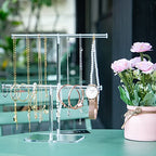 lengnoyp Premium Jewelry Stand , Solid Clear 2-Tier Acrylic Jewelry Organizer Stand & Bracelet holder Stand for Necklace Display, Ring & Watch Display - size: 2-tier