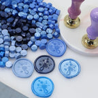 Sealling Wax Atopbb 250Pcs Blue Mix Sealing Wax Beads for WaxSeal Stamp, Blue WaxSeal Beads Set with 5 Colors Perfect for Gift Sealing, Letter WaxSealing (250, Blue Mix) - color: Blue Mix