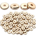 100pcs 8mm Flat Round Rondelle Spacer Beads Disc Spacers Loose Beads Jewelry Metal Spacers for DIY Bracelet Necklace Crafts,Gold - color: Antique Gold