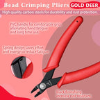 Bead Crimping Pliers Jewelry Crimper Plier Micro Tube Beads Crimper 5" with Spring Bent Head Jaw 2 Jewelry Crimping Tool Crimping Pliers for 2mm&3mm Beads Jewelry Making DIY Crafts Making - style: Bent Jaw 2
