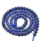 AD Beads Beautiful Natural Matte Gemstone Round Spacer Loose Beads 4-12mm (4mm, 06 Matte Lapis) - color: 06 Matte Lapis, size: 4mm