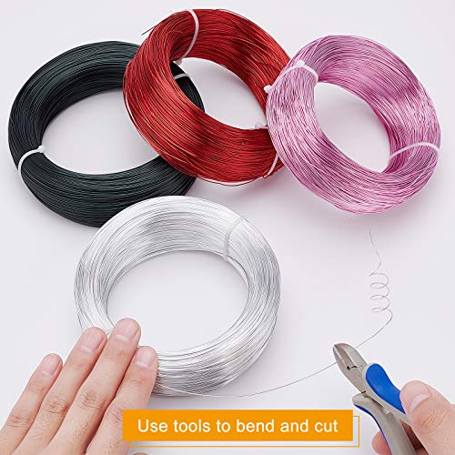BENECREAT 22 Gauge Silver Aluminum Wire - 918FT Bendable Metal Wire for Jewelry Making, Beading, Sculpting, DIY Crafts - color: Silver (22 Gauge, 918 Feet), size: 22 Gauge