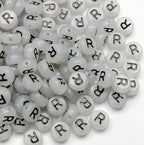 200PCS Letter Beads Glow in The Dark 4x7mm Acrylic Alphabet Letter R Beads for Jewelry Making Bracelet - color: R-200PCS