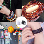 Stretchy String for Bracelets, 3 Rolls 0.8 mm 495 Feet Sturdy Elastic String Cord for Jewelry Making, Necklaces, Beading and Crafts (0.8mm (Black&Wihte&Rainbow)) - size: 0.8mm (Black&Wihte&Rainbow)