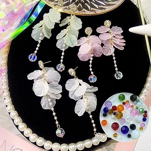 200pcs 6mm Round Crystal Glass Beads Round Faceted Spacer Beads for Jewelry Making Bracelet Earring Necklace Wind Chimes Suncatchers DIY Craft Making Supplies(Pink Series) - color: Pink Series, size: 6mm