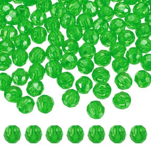 MECCANIXITY 400pcs Czech Faceted Bicone Beads 8mm Glass Spacer Bead Bulk for Jewelry Making & DIY Craft, New Green - color: New Green