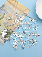Youdiyla 110PCS Ancient Silver Dragonfly Series Pendant Jewelry Making DIY Keychain Earrings Pendant Various Design Charms for Jewelry Making Bracelets Necklace (SN11) - color: SN11